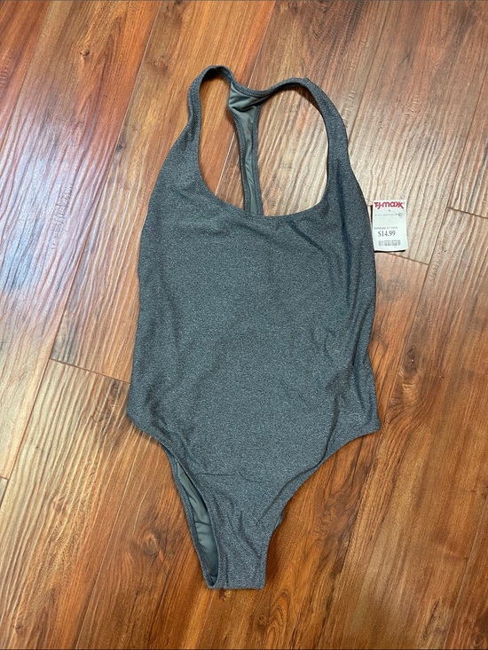 aerie Other - aerie Charcoal Gray Racerback One-Piece Swimsuit